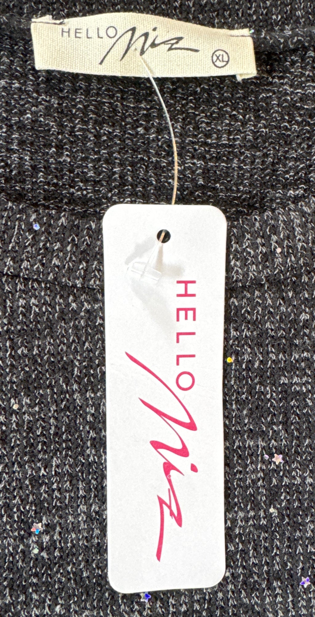 Hello Miz Charcoal Sparkle Long-Sleeve Maternity Dress – XL