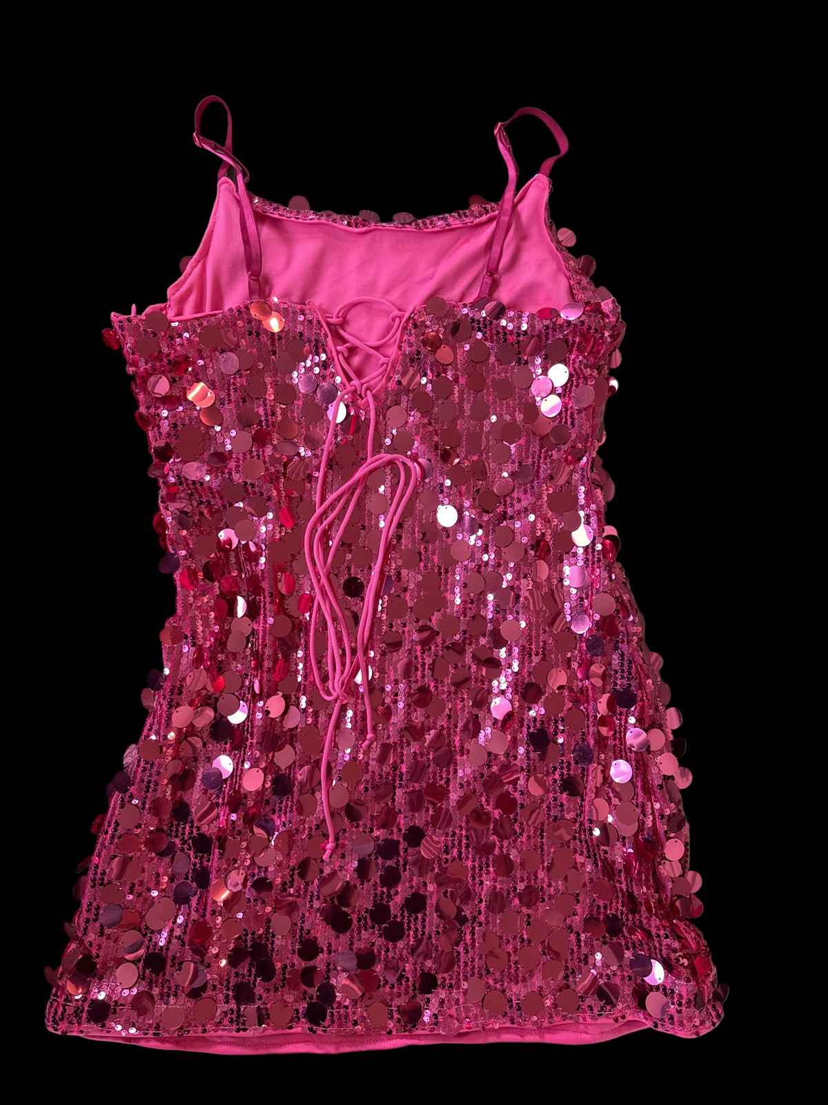 Pink Sequin Mini Dress – Size L