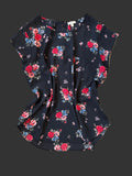 Lily White Floral Short-Sleeve Blouse – Large