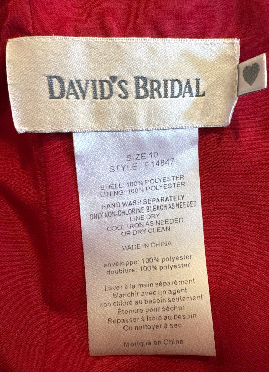 David's Bridal Red Strapless Dress - Size 10