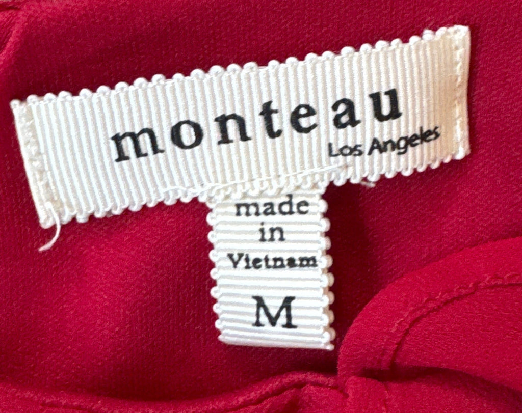 Monteau Red Ruffle Sleeveless Dress - Medium