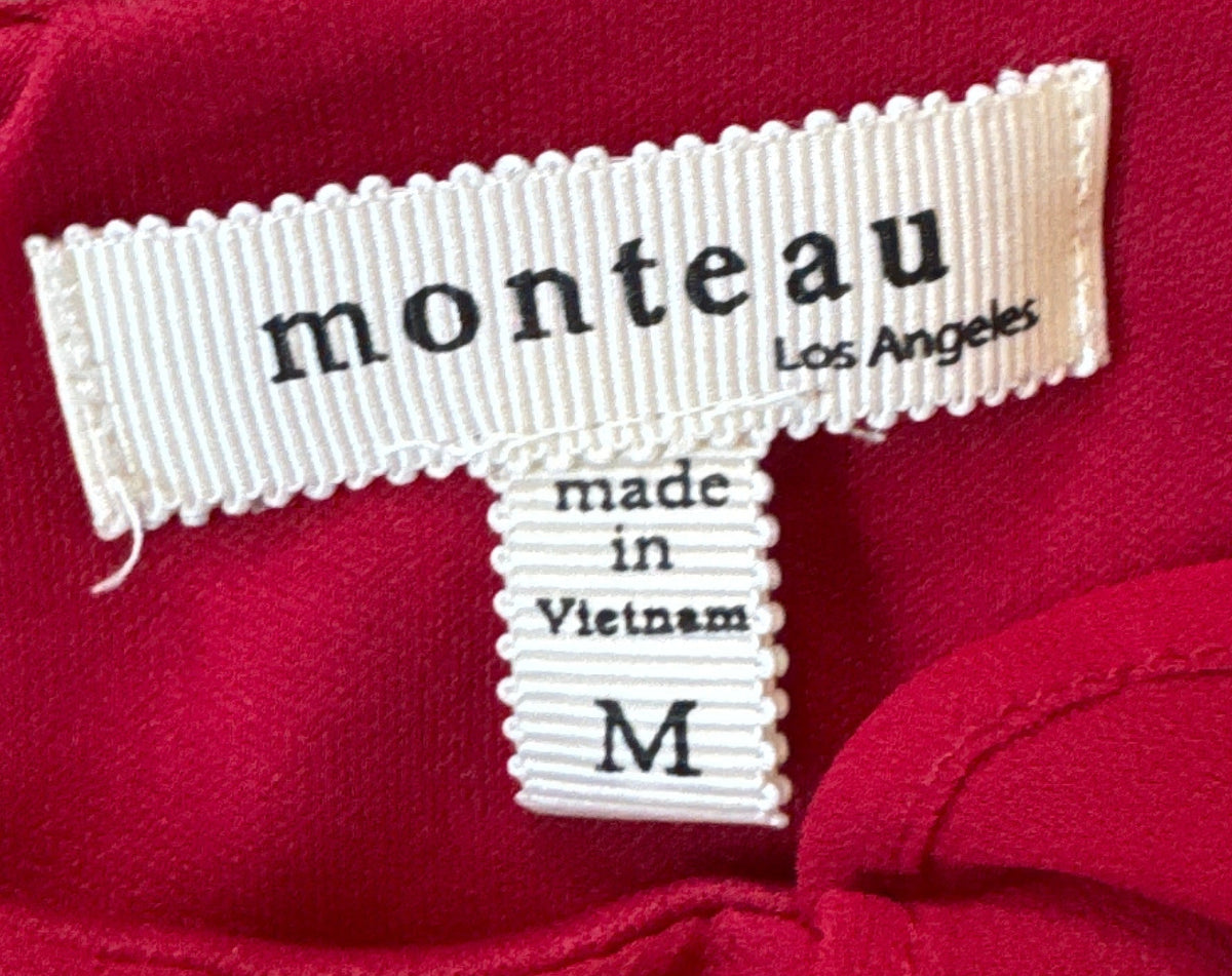 Monteau Red Ruffle Sleeveless Dress - Medium